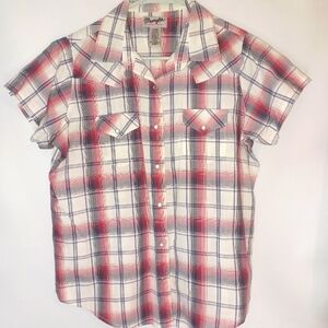 Wrangler Wrancher Shirt Country Wear Western Wear Pearl Snaps Button Down